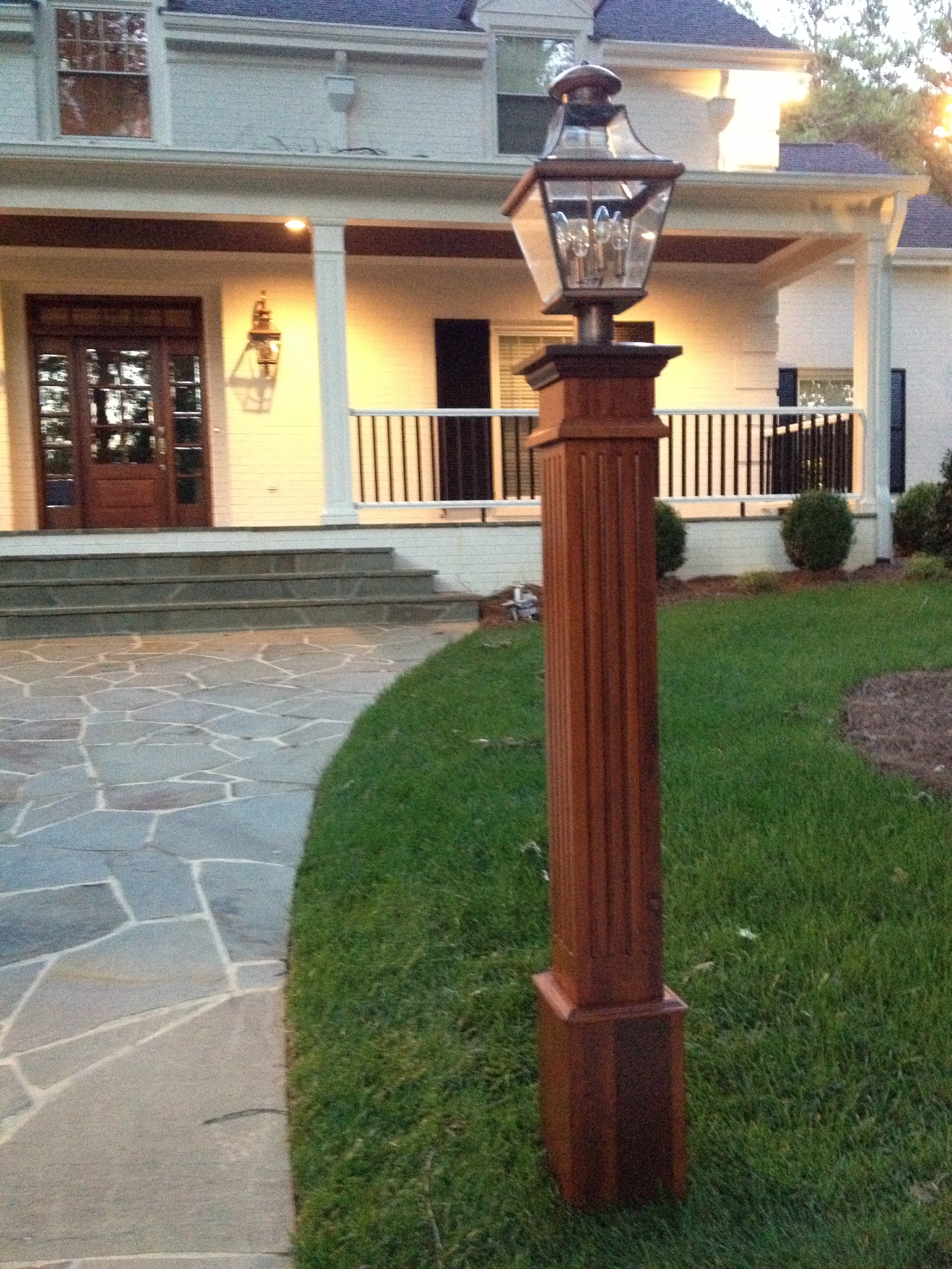 Cedar Fluted Lantern Post by New England Woodworks